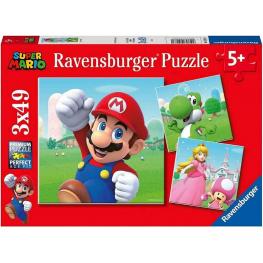 Puzzle Super Mario 3x49 Piezas (Ravensburger 05186)