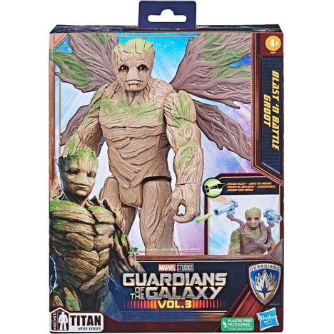 Marvel  Guardianes de la Galaxia 3 - Figura de Lujo Blast 'N Battle Groot (Hasbro F6873)