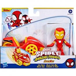 Marvel Spidey and His Amazing Friends - Iron Man con Vehículo Iron Racer (Hasbro F3992)