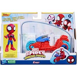 Marvel Spidey and His Amazing Friends - Moto Spidey con Figura (Hasbro F7459)