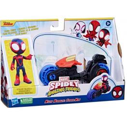 Marvel Spidey and His Amazing Friends - Moto Miles Morales con Figura (Hasbro F7460)