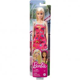 Barbie Chic - Rubia con Vestido Rojo de Mariposas (Mattel HBV05)