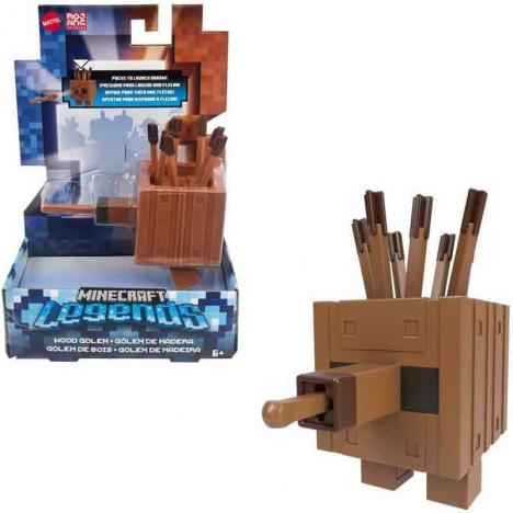 Minecraft - Figura Nerviosa Golem de Madera (Mattel GYR82)