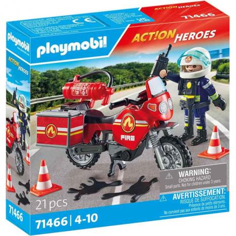 Playmobil 71466 - Action Heroes: Moto de Bomberos