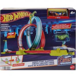 Hot Wheels Neon Speeders Pista de Acrobacias Láser (Mattel HPC05)