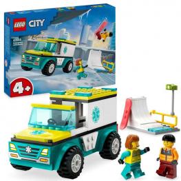 Lego 60403 City - Ambulancia de Emergencias y Chico con Snowboard