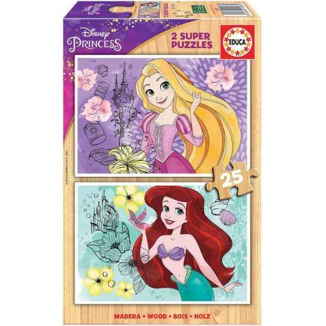 Puzzle Madera Disney Princess 2X25 piezas.-