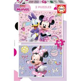 Puzzle Minnie 2X48 piezas.-