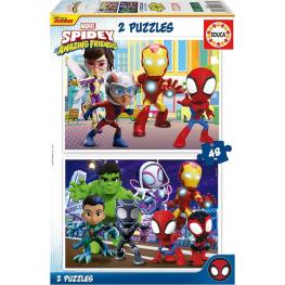 Puzzle Spidey & Amazing Friends 2X48 piezas.-