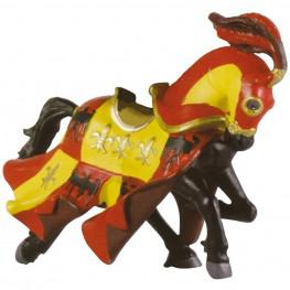 CABALLO CON PLUMA ROJO