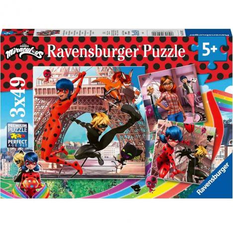 Puzzle Miraculous Lady Bug 3x49 Piezas (Ravensburger 05189)