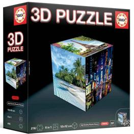 Puzzle 3D Viajes en Forma de Cubo 6 X 36 piezas (Educa 20124)