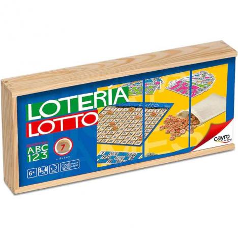 Lotería en Caja de Madera con 48 Cartones