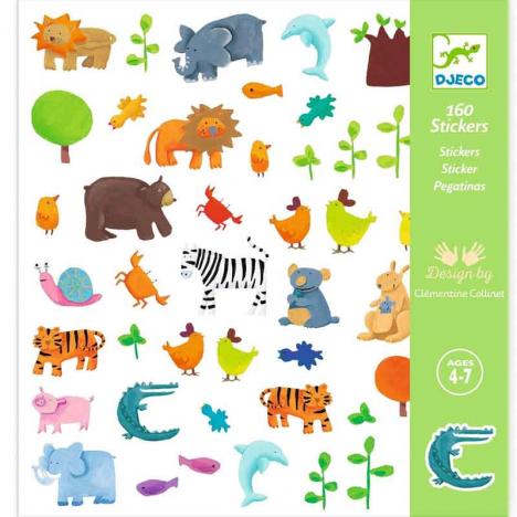 Pack 160 Stickers Animales (DJECO 38841)