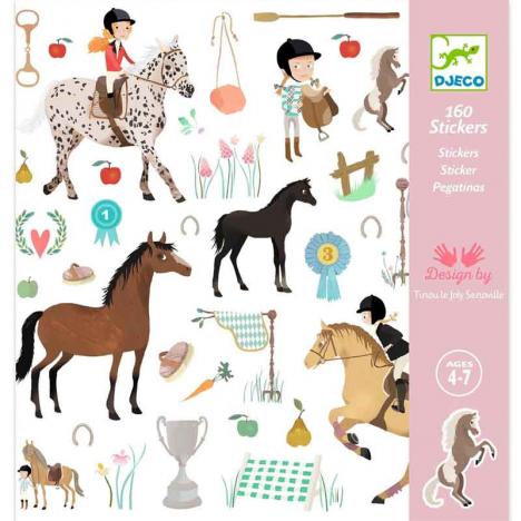 Pack 160 Stickers Caballos (DJECO 38881)