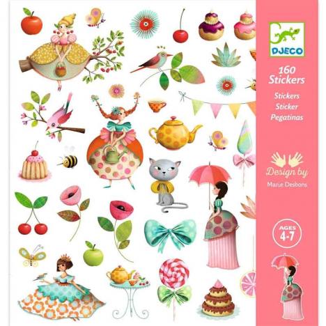 Pack 160 Stickers el Té de las Princesas (DJECO 38884)