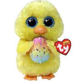 TY Peluche 15cm - Caléndula el Pollito de Pascua con Huevo
