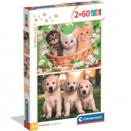 Puzzle Brothers in Fur 2 X 60 Piezas (Clementoni 24820)