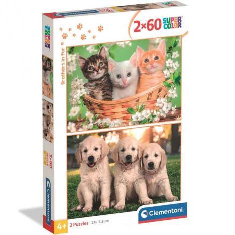 Puzzle Brothers in Fur 2 X 60 Piezas (Clementoni 24820)