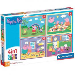 Puzzle Peppa Pig Progresivo  12, 16, 20 y 24 Piezas (Clementoni 21516)