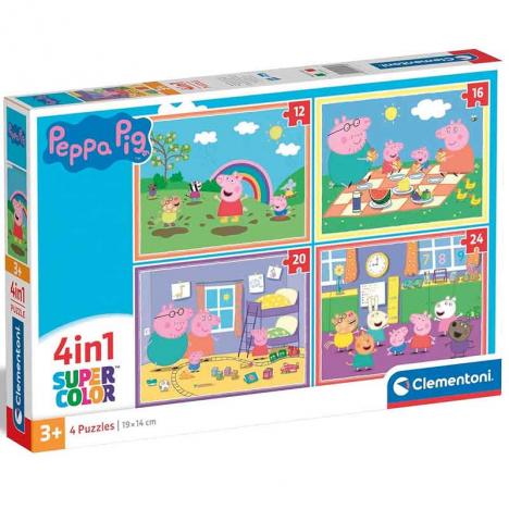 Puzzle Peppa Pig Progresivo  12, 16, 20 y 24 Piezas (Clementoni 21516)