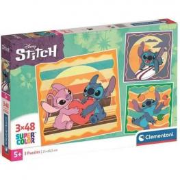 Puzzle Disney Stitch 3 X 48 Piezas (Clementoni 25062)