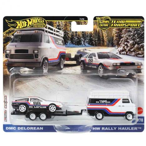 Hot Wheels - Team Transport DMC DeLorean y HW Rally Hauler (Mattel JBM35)