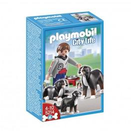 PLAYMOBIL PERROS DE MONTAÑA CON CACHORROS.