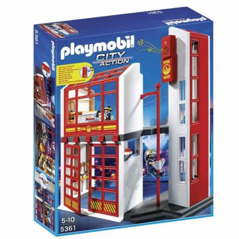 Playmobil Estación de Bomberon Con Alarma