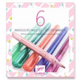 Pack 6 Rotuladores Purpurina Pastel (DJECO 38877)