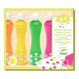 Pack 4 Rotuladores de Puntos Grandes Neón (DJECO 39059)