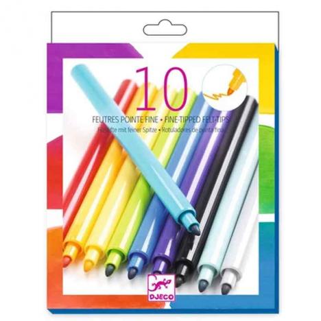 Pack 10 Rotuladores Punta Fina Pacífico (DJECO 39208)