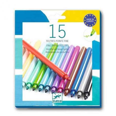 Pack 15 Rotuladores Punta Fina Arcoíris (DJECO 39209)