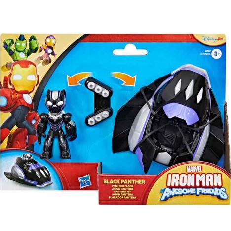 Marvel Iron Man and His Awesome Friends - Avión con Figura Black Panther (Hasbro G1774)