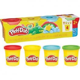Play-Doh Pack de 4 Botes Colores Clásicos (Hasbro G0688)