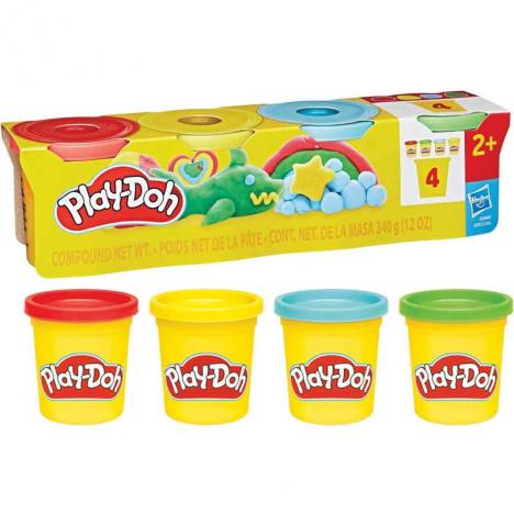 Play-Doh Pack de 4 Botes Colores Clásicos (Hasbro G0688)
