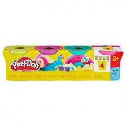 Play-Doh Pack de 4 Botes Colores Vivos (Hasbro G0689)