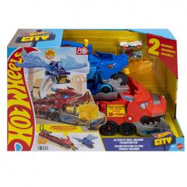 Hot Wheels Dragón Transportador con Ataque Doble (Mattel JBM72)