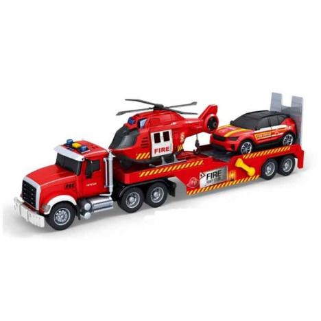 Camión Bomberos con Vehículos 1:14 con Luz y Sonido