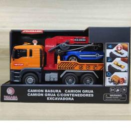 Camión Grúa con Coche  1:14 con Luz y Sonido