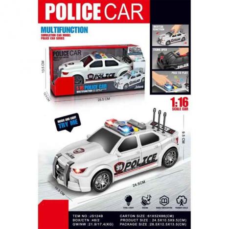 Coche Policía 1:16 con Luz y Sonido