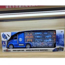Camión Maletín Transporte Policía con 6 Vehículos y Accesorios