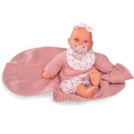 Muñeca Recién Nacida Kika Lloro con Toquilla 27 cm. de Antonio Juan.