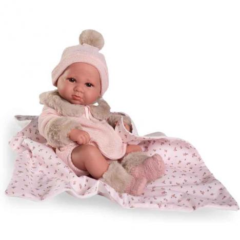 Muñeca Recién Nacida Luca con Mantita Flores 42 cm. de Antonio Juan.