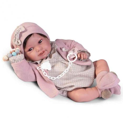 Muñeca Recién Nacida con Peso Pipa Paseo con Mordedor 42 cm. de Antonio Juan.