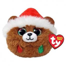 TY Peluche Puffies 10 cm - Pudding Oso Navideño