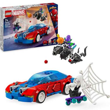 Lego 76279 Super Héroes Marvel - Coche de Carreras de Spider-Man y Duende Verde Venomizado