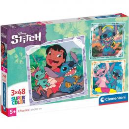 Puzzle Disney Stitch 3 X 48 Piezas (Clementoni 25321)