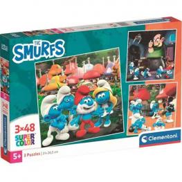 Puzzle Los Pitufos 3 X 48 Piezas (Clementoni 25792)