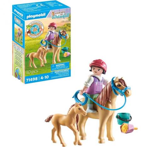 Playmobil 71498 - Horses of Waterfall: Niña con Poni y Potro